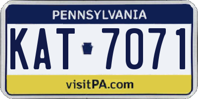 PA license plate KAT7071