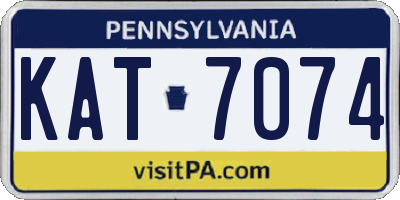 PA license plate KAT7074