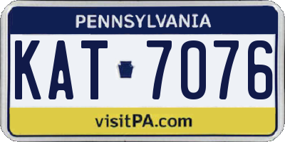 PA license plate KAT7076