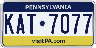PA license plate KAT7077