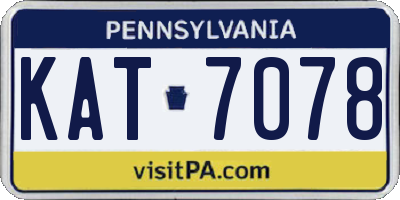 PA license plate KAT7078