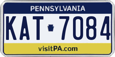 PA license plate KAT7084