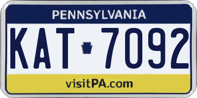 PA license plate KAT7092