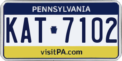 PA license plate KAT7102