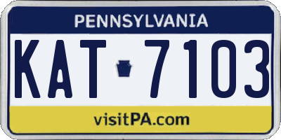 PA license plate KAT7103