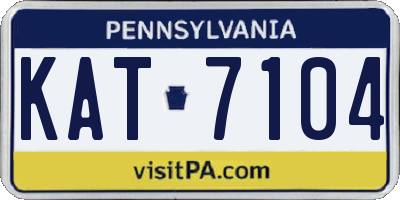 PA license plate KAT7104