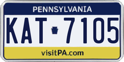 PA license plate KAT7105