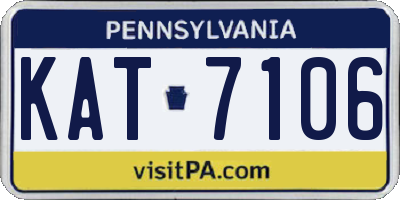PA license plate KAT7106