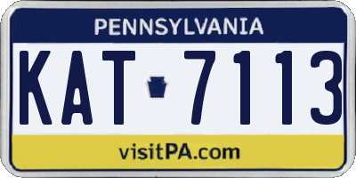 PA license plate KAT7113