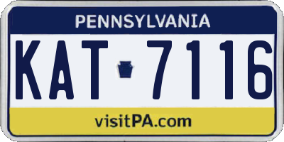 PA license plate KAT7116