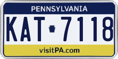 PA license plate KAT7118