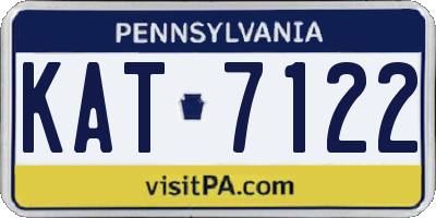 PA license plate KAT7122