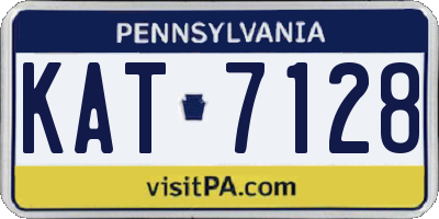 PA license plate KAT7128
