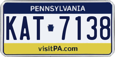 PA license plate KAT7138