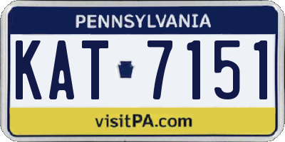 PA license plate KAT7151