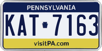 PA license plate KAT7163
