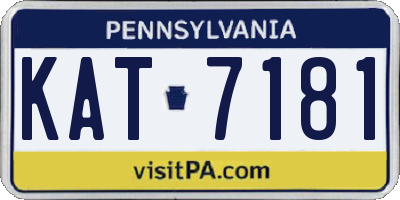 PA license plate KAT7181