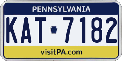 PA license plate KAT7182