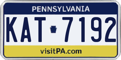 PA license plate KAT7192