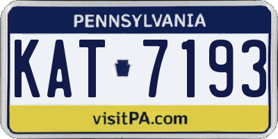 PA license plate KAT7193