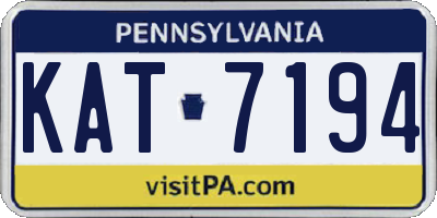 PA license plate KAT7194