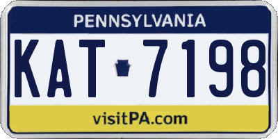 PA license plate KAT7198