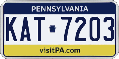 PA license plate KAT7203