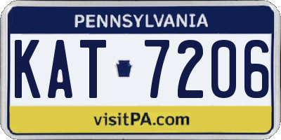 PA license plate KAT7206