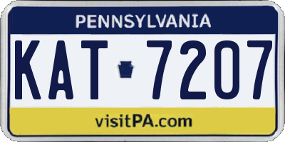 PA license plate KAT7207
