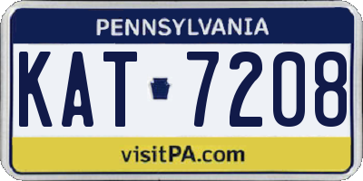 PA license plate KAT7208