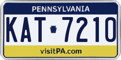 PA license plate KAT7210