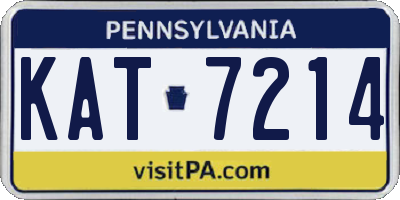 PA license plate KAT7214