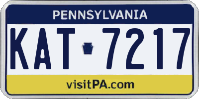 PA license plate KAT7217