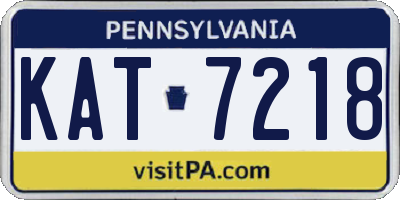 PA license plate KAT7218