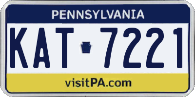 PA license plate KAT7221