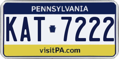 PA license plate KAT7222