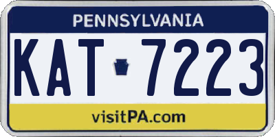 PA license plate KAT7223