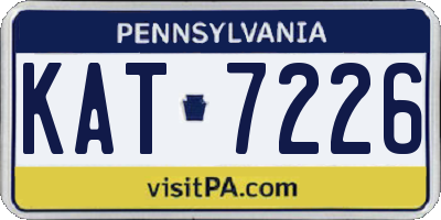 PA license plate KAT7226