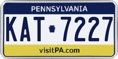 PA license plate KAT7227