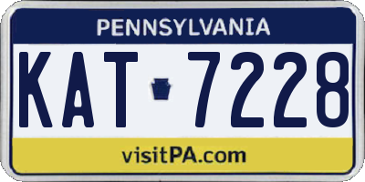 PA license plate KAT7228