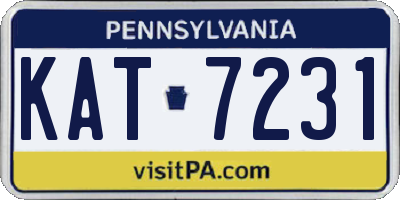 PA license plate KAT7231