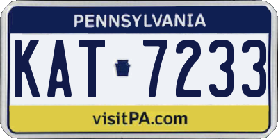 PA license plate KAT7233