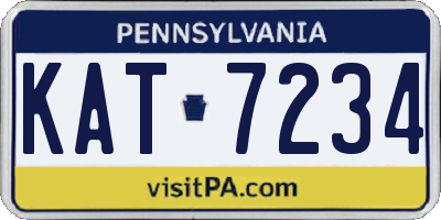 PA license plate KAT7234