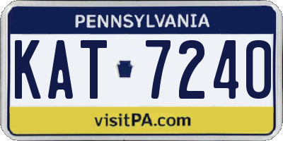 PA license plate KAT7240