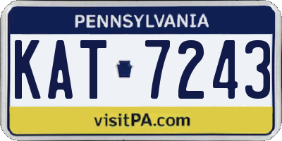 PA license plate KAT7243