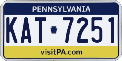 PA license plate KAT7251