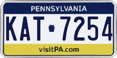 PA license plate KAT7254