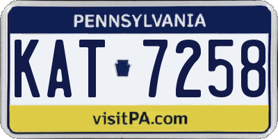 PA license plate KAT7258
