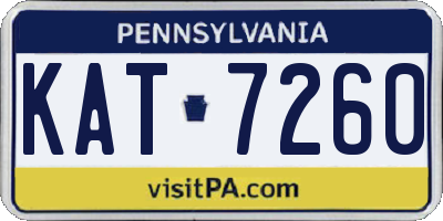 PA license plate KAT7260