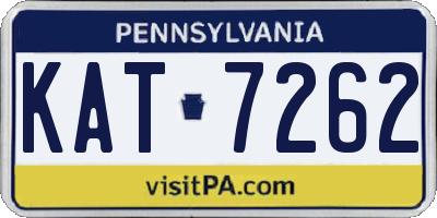 PA license plate KAT7262